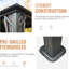 Pavillon de jardin 12 pi X avec double toit et intimité - pour patio, cour, terrasse, pelouse, structure en acier galvanisé gris robuste