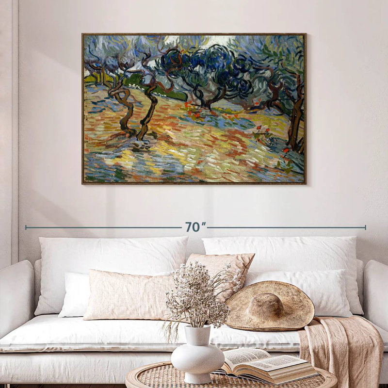 Olive Trees 1889, 46" X 31", Floating Frame Walnut