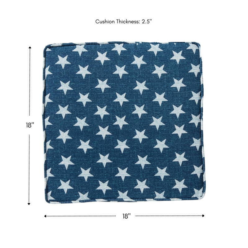 Sunbrella Outdoor Dining Chair Seat Pad, Stars