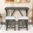 Betsons 3 - Piece Dining Set, Dining Table with USB Port and Upholstered Stools-1254887115-1254887125-1254887124