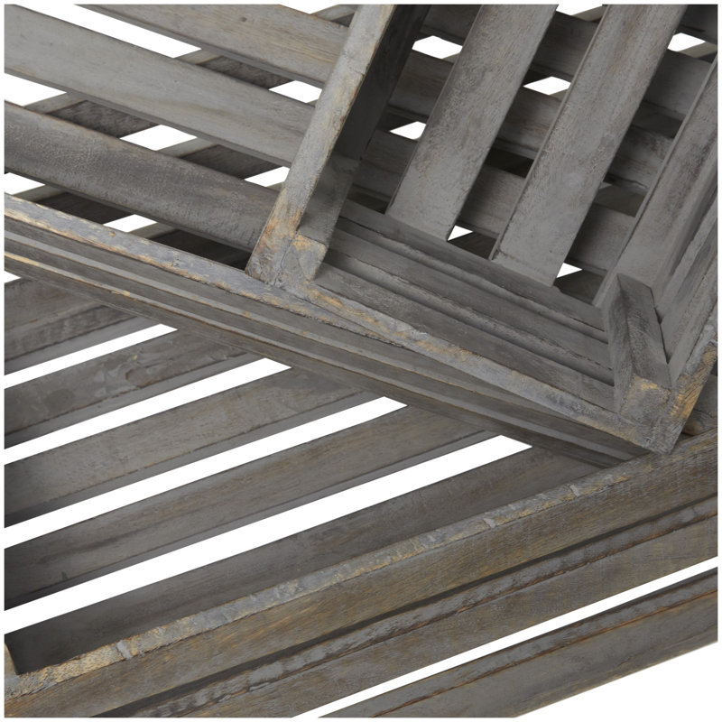 Ensemble de 3 caisses en bois massif Farmhouse, Brun