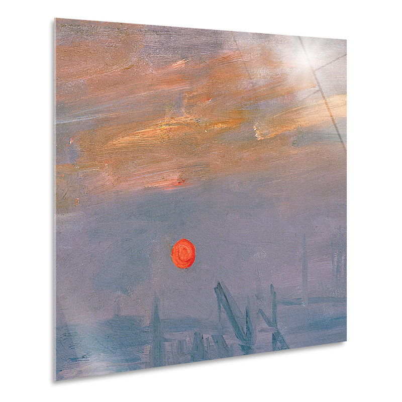 rising sun by Claude Monet - No Frame Square Painting, Plastic/Acrylic, 70cm H x 70cm W