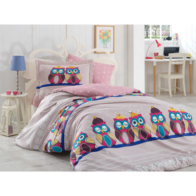Ensemble de housse de couette 100% coton vert / rouge / jaune 3 pièces