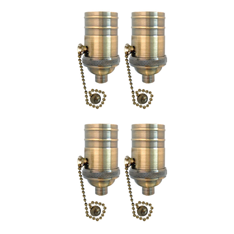 Ensemble d'éclairage pour douille de lampe à tirer, Laiton antique