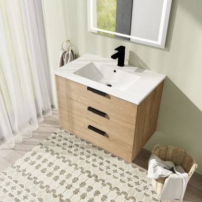 Ensemble de meuble-lavabo mural simple 30 po