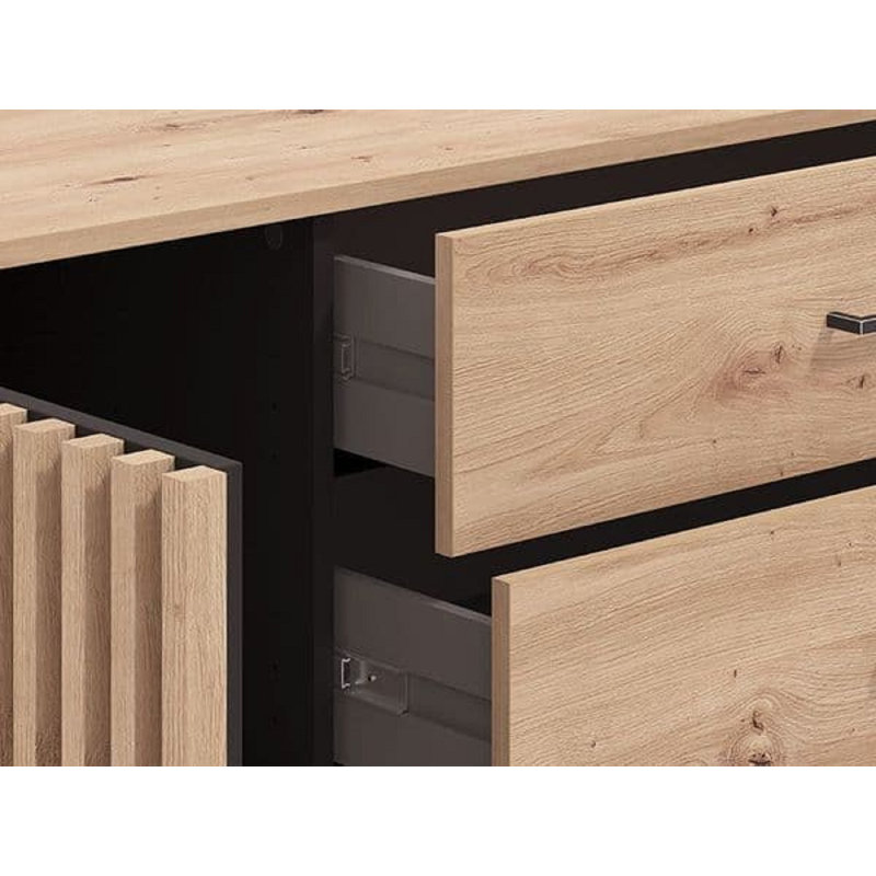Asmara Oak Effect 4 Drawer Sideboard