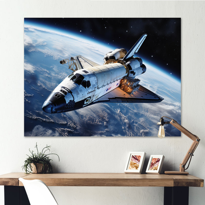 Navette Antares dans l'espace I sur toile, H 30 po x l 40 po x P 1,5 po, Toile tendue