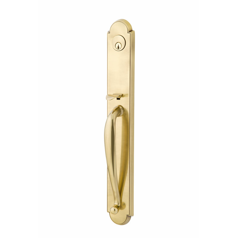 Emtek Wilmington Full Length Single Cylinder Tubular Entryset w/ Merrimack Lever, Left Hand Facing, Satin Nickel