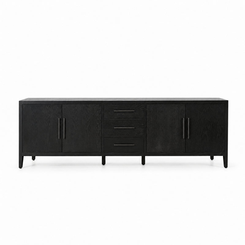 Alexandre 94" Solid Wood Sideboard, Black