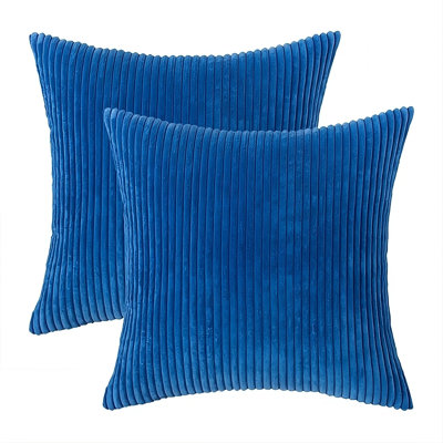 Coussin en velours côtelé réversible