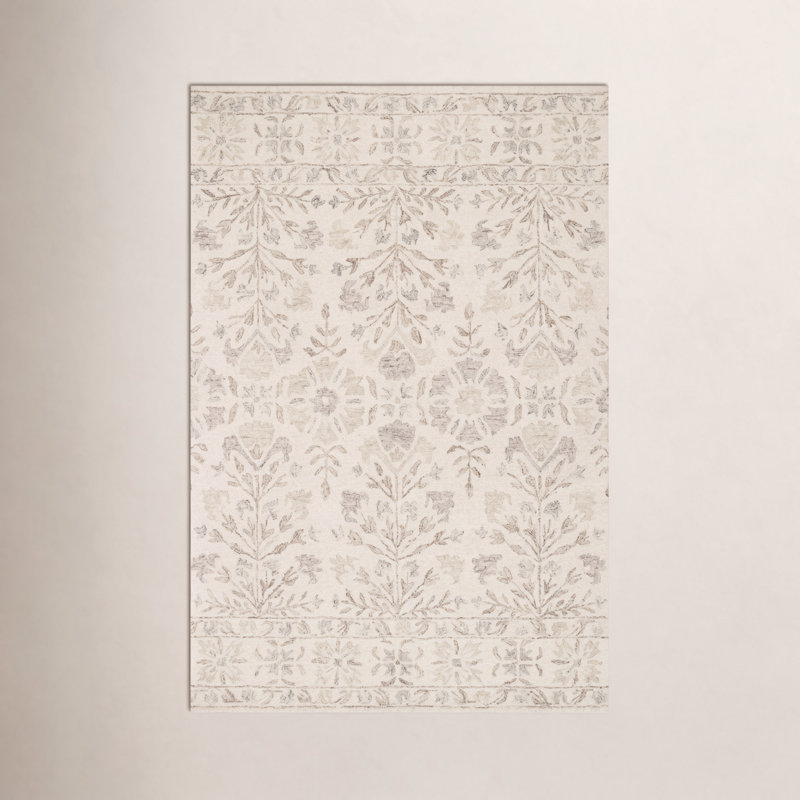 Aden Hand Hooked Wool Floral Indoor Rug, Rectangle 3'6" x 5'6"