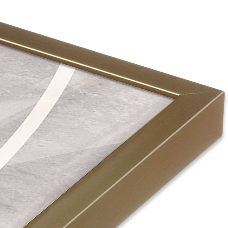 Silent Journey v2 Print, Brushed Gold Single Picture Framed Paper, 15.25" H x 12.25" W x 1.25" D