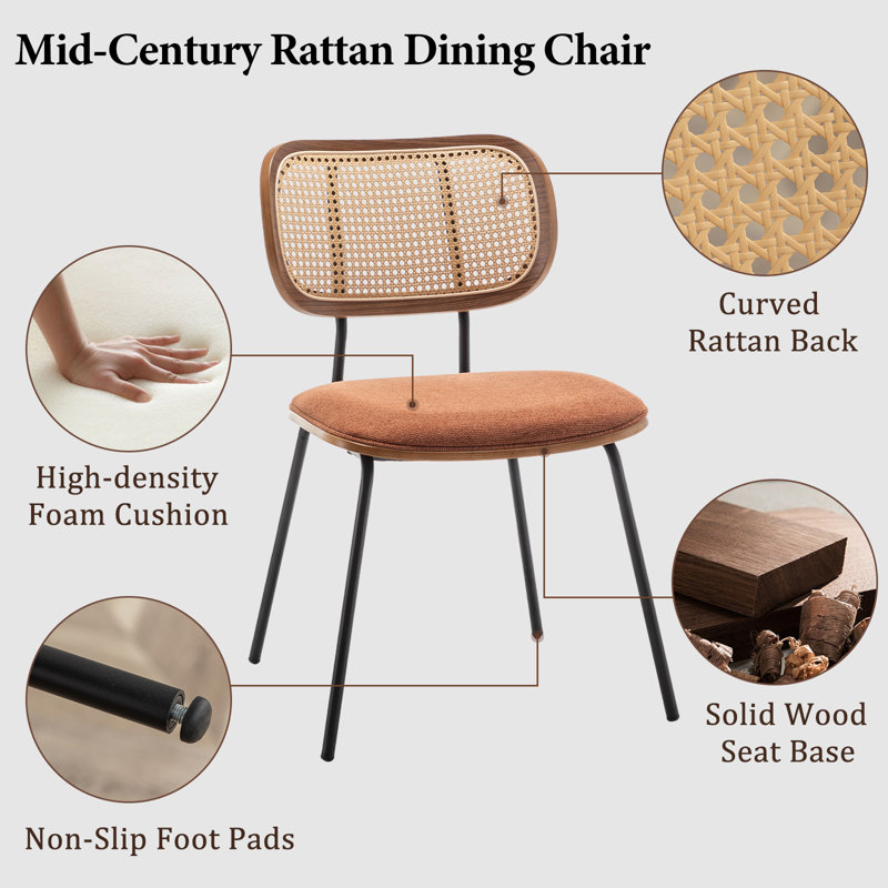 Antera Upholstered Dining Chair, Orange