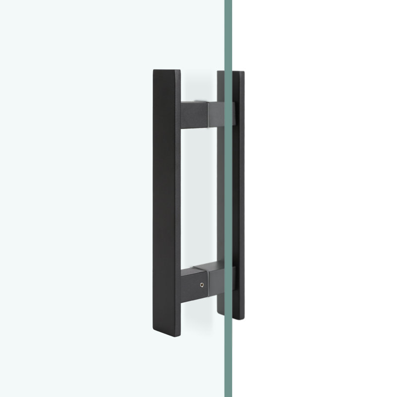 Poignée de porte à double face à tirer, poignée de porte en forme de H (1,57 (l)), 11.81", Noir givré