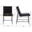 Tufted Upholstered Metal Dining Chairs (Set of 2)-695779494