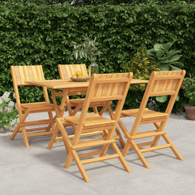 Steller 4 - Person Teak Patio Dining Set with Rectangular Table