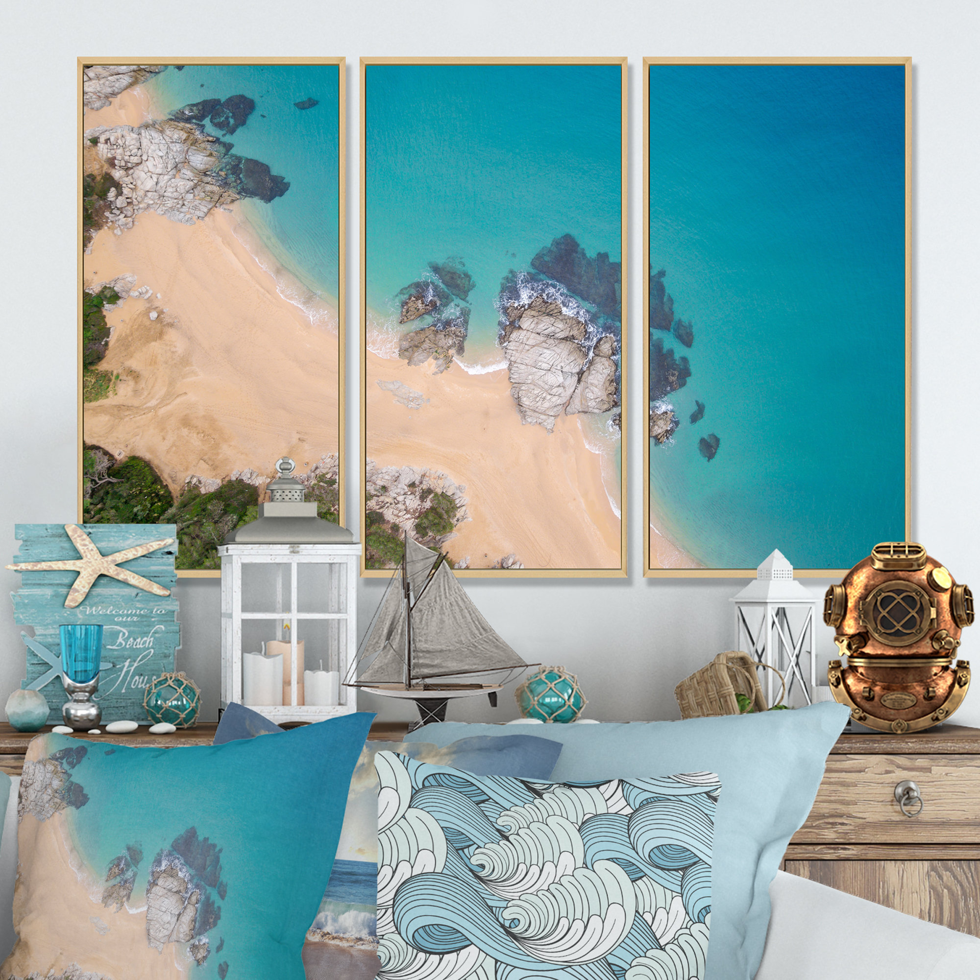 Highland Dunes " Aerial Views Of The Rocks In Sea On A Sunny Day " 3