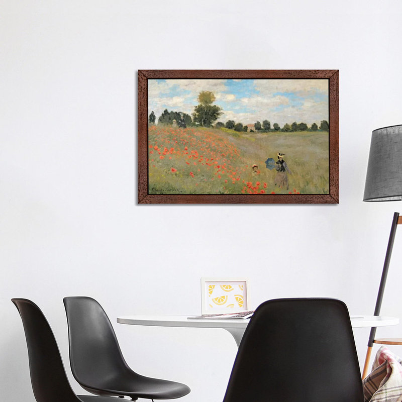 Claude Monet - Print on Canvas, 66.04 cm H x 45.72 cm W, Brown Floater Framed