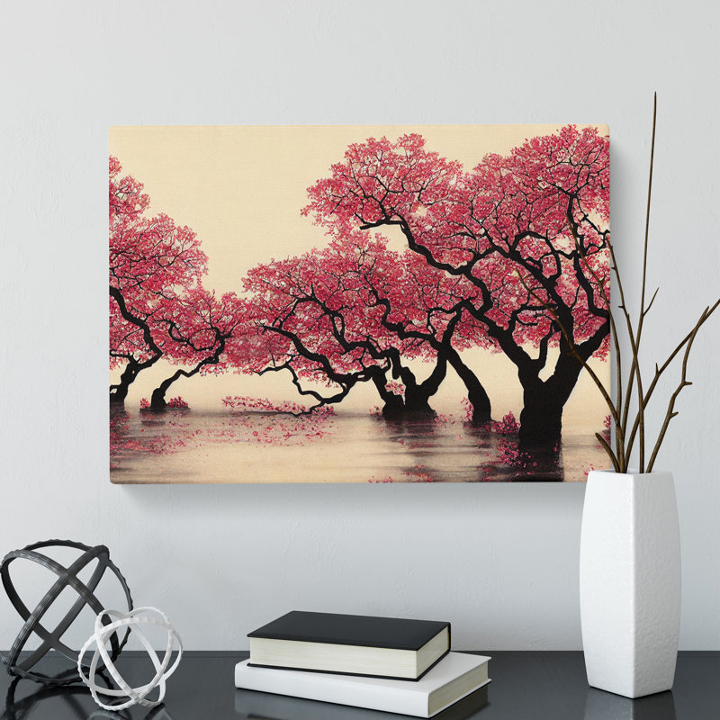 Thrilling Cherry Blossom Trees - Wrapped Canvas, 40cm H x 60cm W x 3cm D