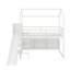 Lit mezzanine simple avec glissoire, tablettes et lumière-528118328