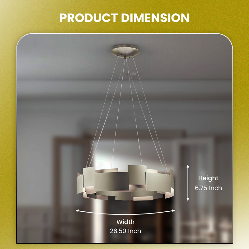 Luminaire suspendu 2 lumières DEL Abdulhakim, Argent