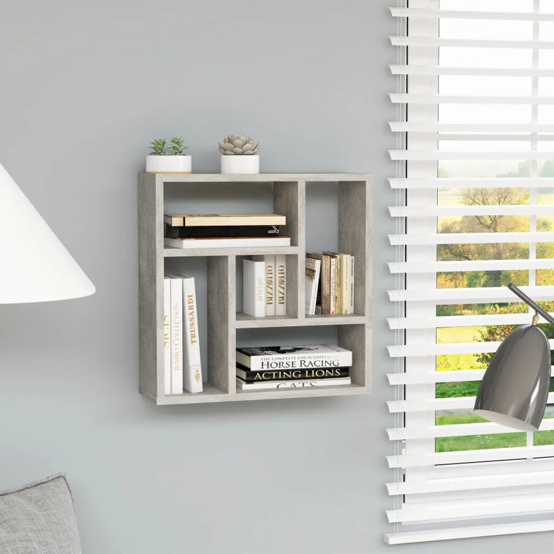 Wall Shelf 45.1x16x45.1 cm Engineered Wood, Concrete Grey