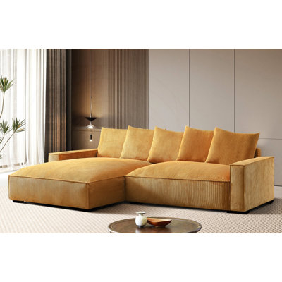 Canapé modulaire en L faisant face à la gauche avec rembourrage en duvet et structure en bois massif