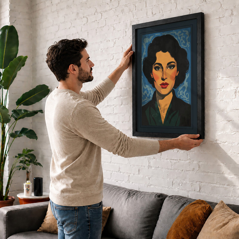Composed Woman Modern - Framed Print, Oak, A4 - 29.7 x 21.0 cm