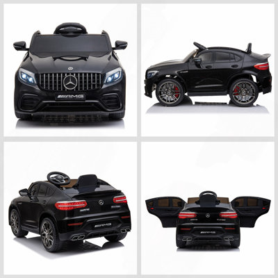 12V Toddler Ride On Car with Remote Control, Mercedes Benz AMG GLC63S Coupe, Electric Car with 2 Speed, MP3 Player, Light, Horn, Songs, Suspension, Black