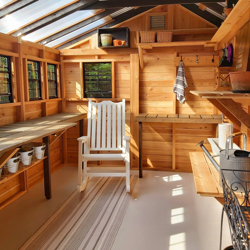 8 ft. W x 12 ft. D Cedar Wood Sunshed Garden Shed