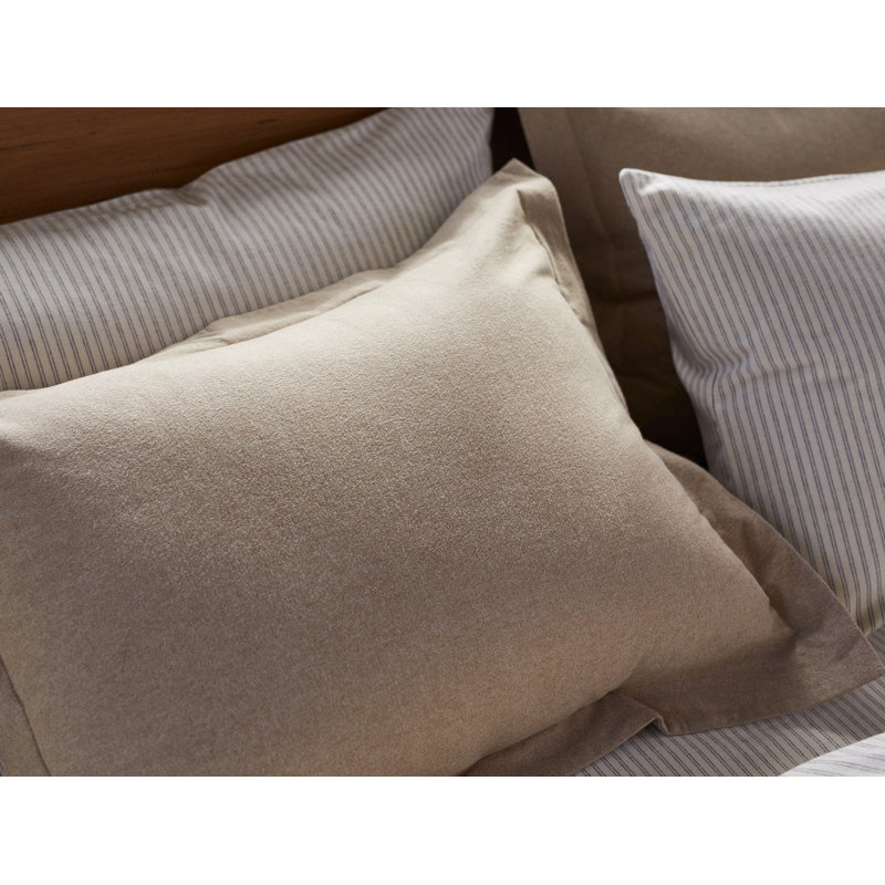 Cloud Brushed Organic Flannel Sham, Standard, Camel Heather
