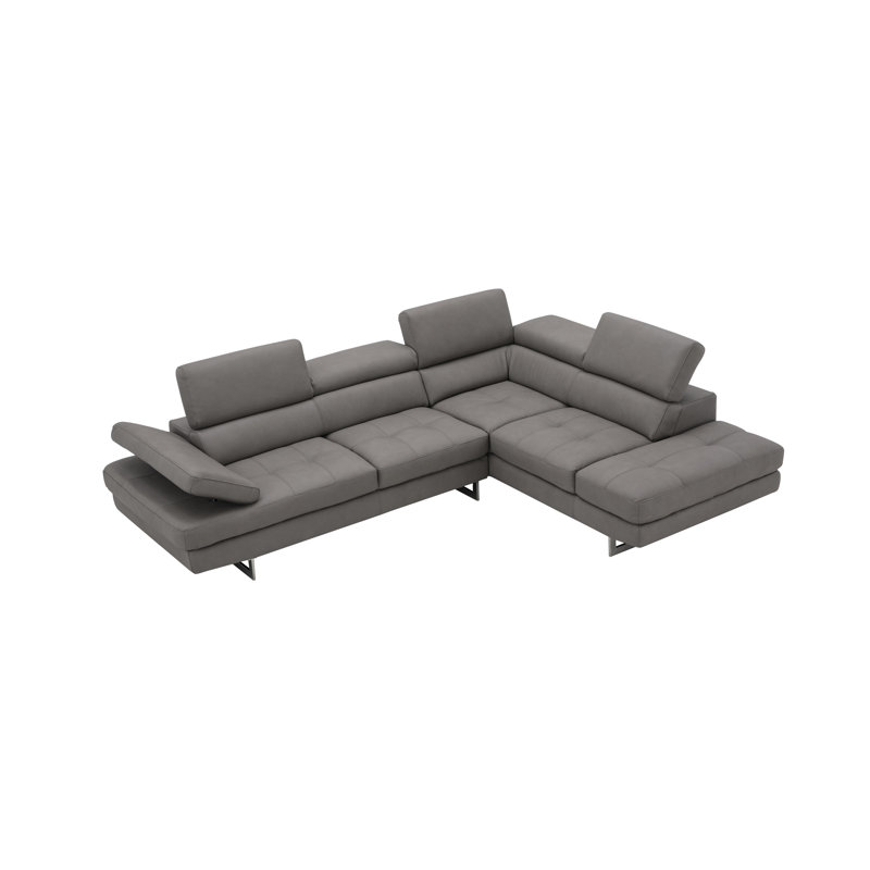 Hugo 114" Wide Genuine Leather Sectional, Right Hand Facing, Truffle Genuine Leather
