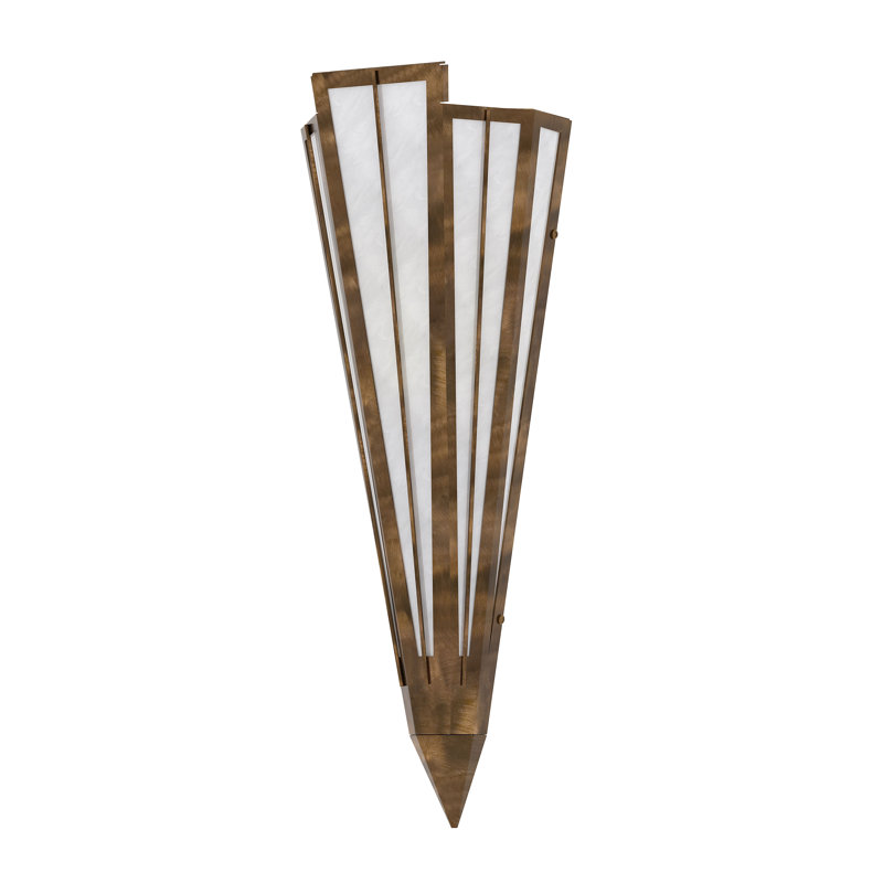 1 - Light Flush Mounted Sconce, Antique Copper, White, Glass