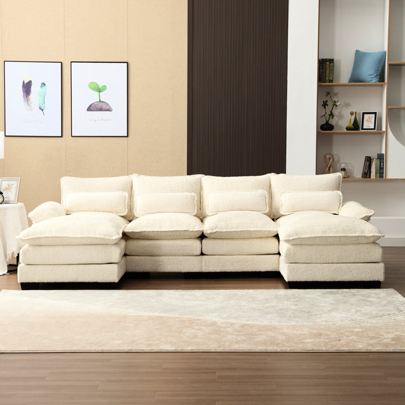 Canapé modulaire en chenille avec tissu en U, pour salon, siège confortable
