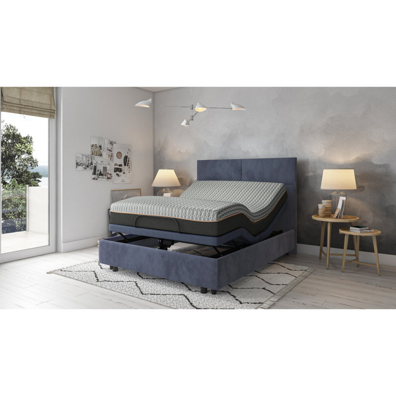 Base de lit entièrement réglable Bt3000 - Pied réglable, télécommande sans fil, 2 ports, 3 positions préréglées, éclairage à DEL, contrôle de la position de la largeur``, fonction de massage