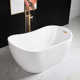 54" x 28" Freestanding Soaking Acrylic Single Slipper Bathtub with Reversible Drain