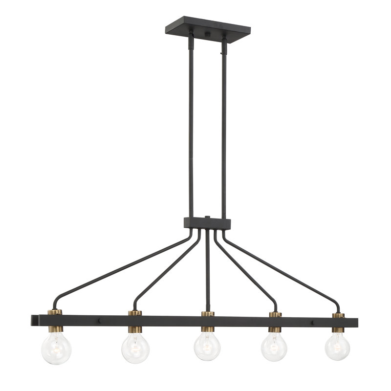 Witzel 5 - Light Matte Black Kitchen Island Pendant