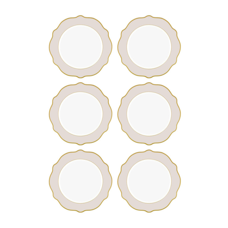 Ensemble d'assiettes à dessert (6 pièces), Beige