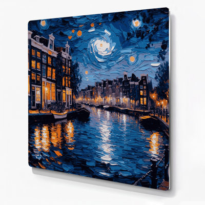 Cities Amsterdam Netherlands Gray Metal Wall Art