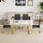 4 - Person Dining Set, Modern Rectangular Dining Table Set with 4 Luxury Faux Leather Dining Chairs-360946222-360946210