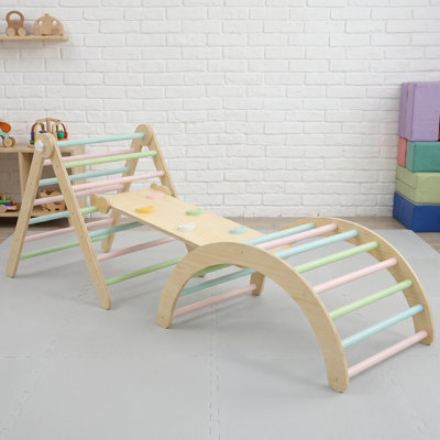 Ensemble de jeu d'escalade pour bébé, ensemble d'escalade arc-en-ciel, ensemble de jeu d'escalade en échelle