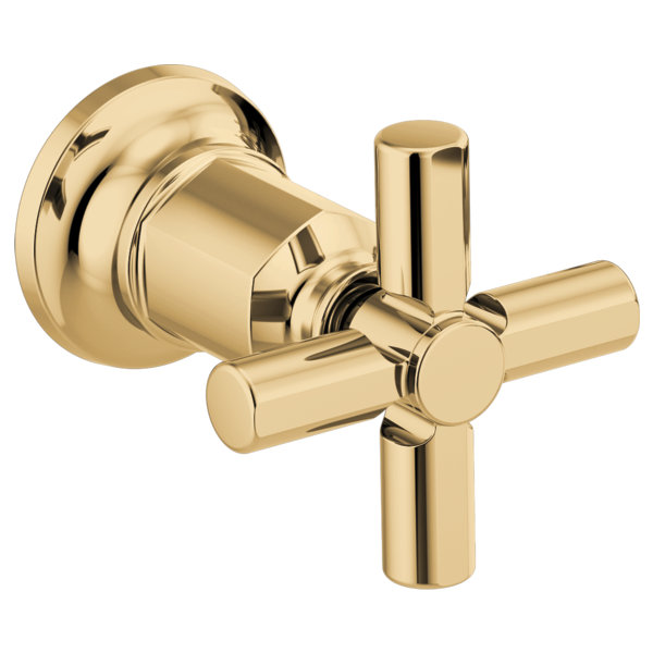 Invari Two-Handle Wall Mount Tub Filler, Polished Gold, Cross
