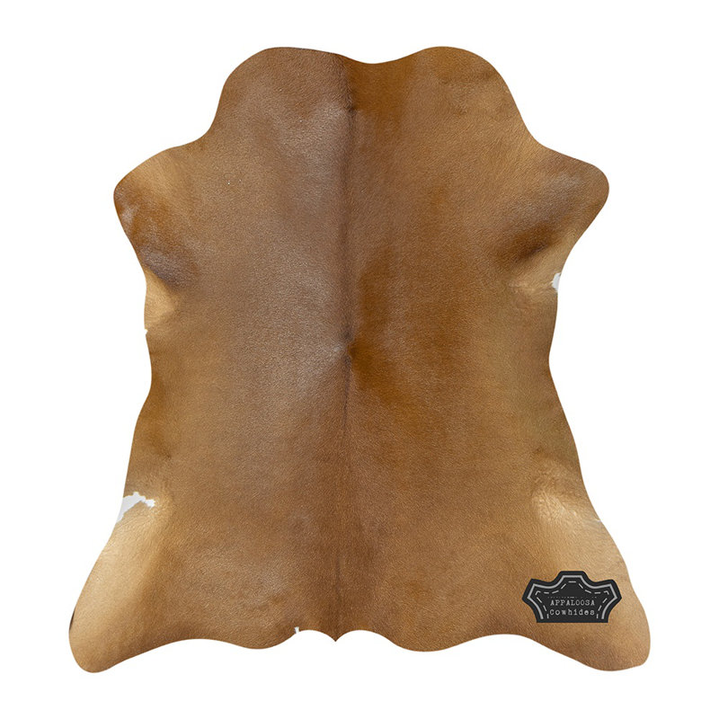 3 × 2 ft Caramel Calf Hide - 100% Genuine Leather - Natural Luxury Boho-Chic Accent
