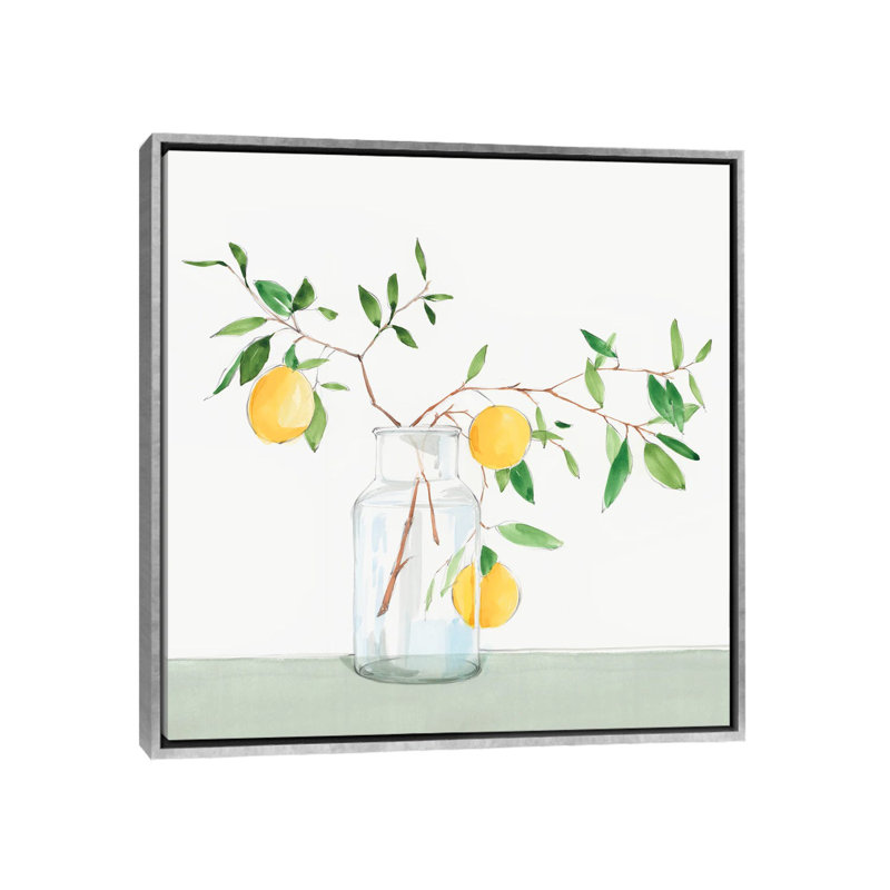 Douce limonade - reproduction d'art murale - toile encadrée, Toile à cadre flottant sans passe-partout, Argent argent