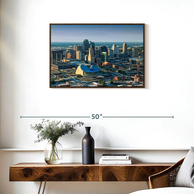 Centre-ville de Kansas City, Cadre flottant noyer, 46 po x 31 po