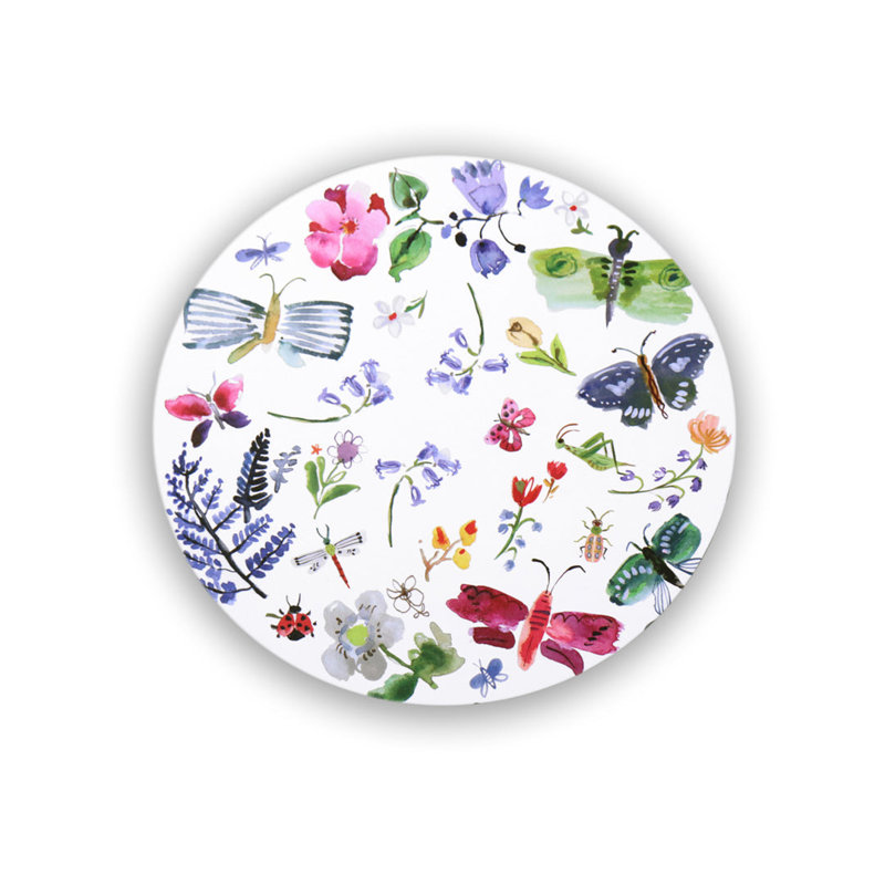 VIDA Butterfly Croc Reversible 15.5" Round Placemats