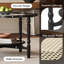 Table basse de 80 cm (31,5 po) avec plateau en forme de pétale, style milieu du siècle, table centrale à deux niveaux avec étagère de rangement ouverte en rotin, pour appartement, salon, noir-1502677386