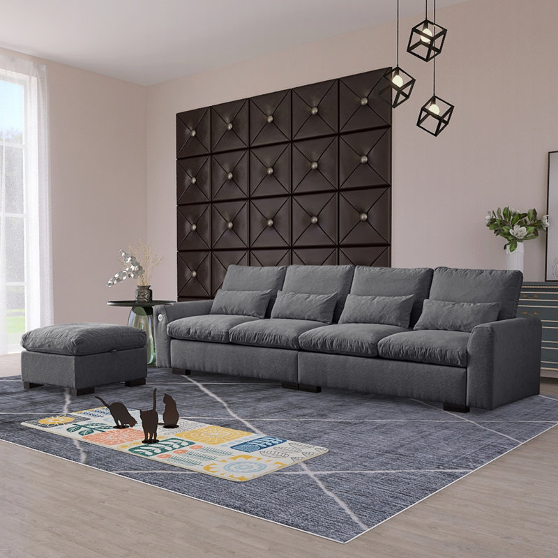 Canapé modulaire 3 pièces Billingham, Chenille gris foncé