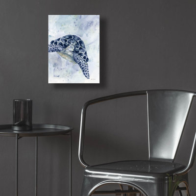 «Natation de tortue de mer» par Yvette St. Amant, art mural en verre acrylique