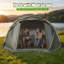 Tente de camping gonflable avec véranda, moustiquaire et fenêtres transparentes, porte